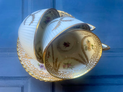 Antique Wurttemberg Cup and Saucer Trio