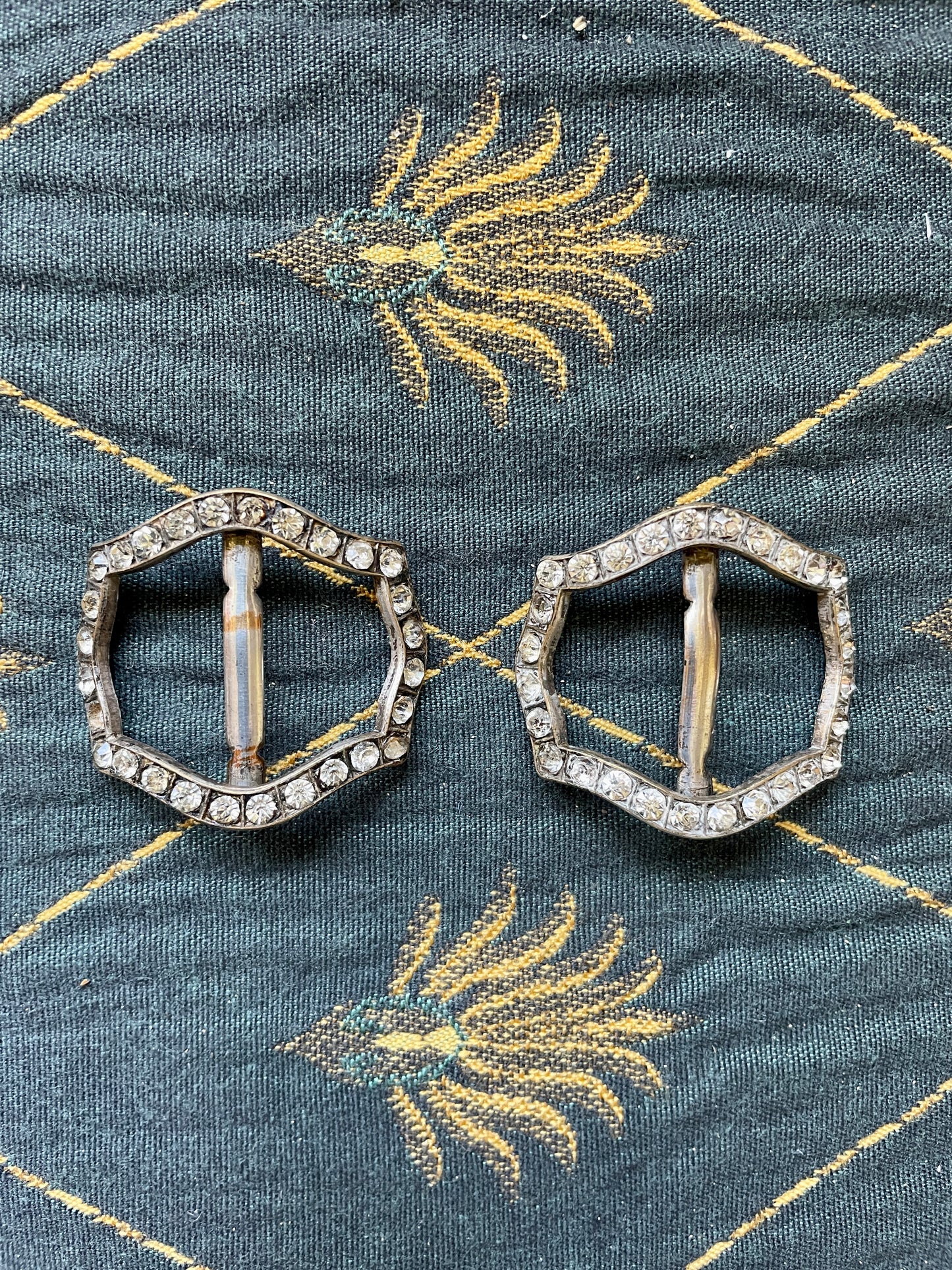 Pretty pair of 19thc Diamante Shoe Buckles