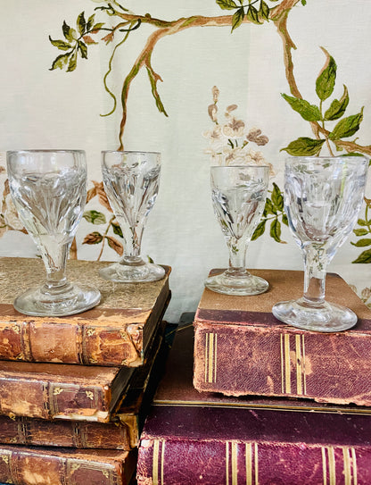 Set of 19th C Dimpled Glasses