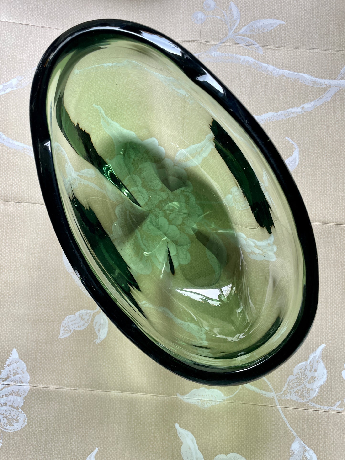 Mid Century Heavy Glass Bowl
