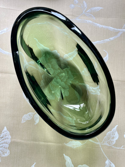 Mid Century Heavy Glass Bowl