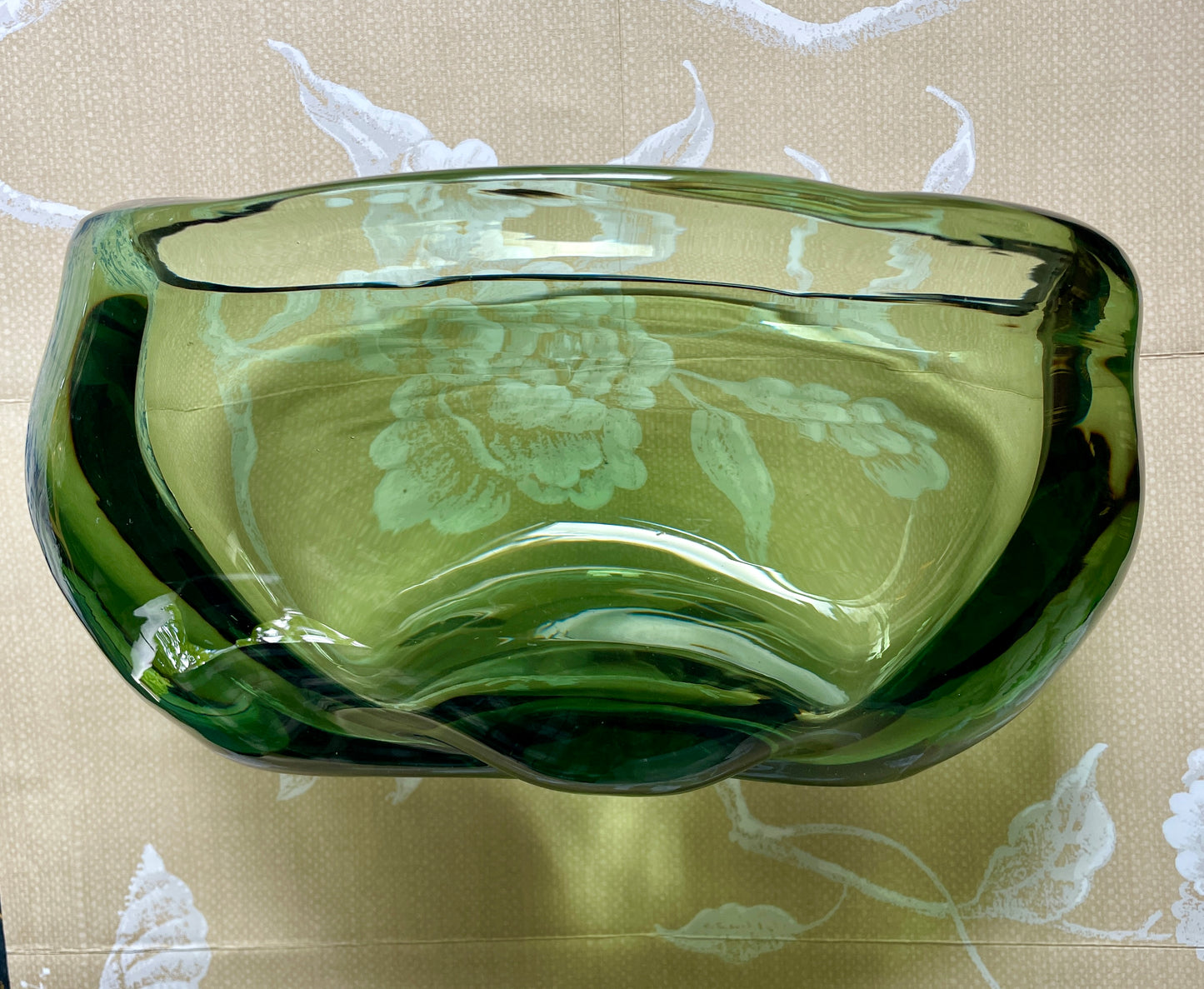 Mid Century Heavy Glass Bowl
