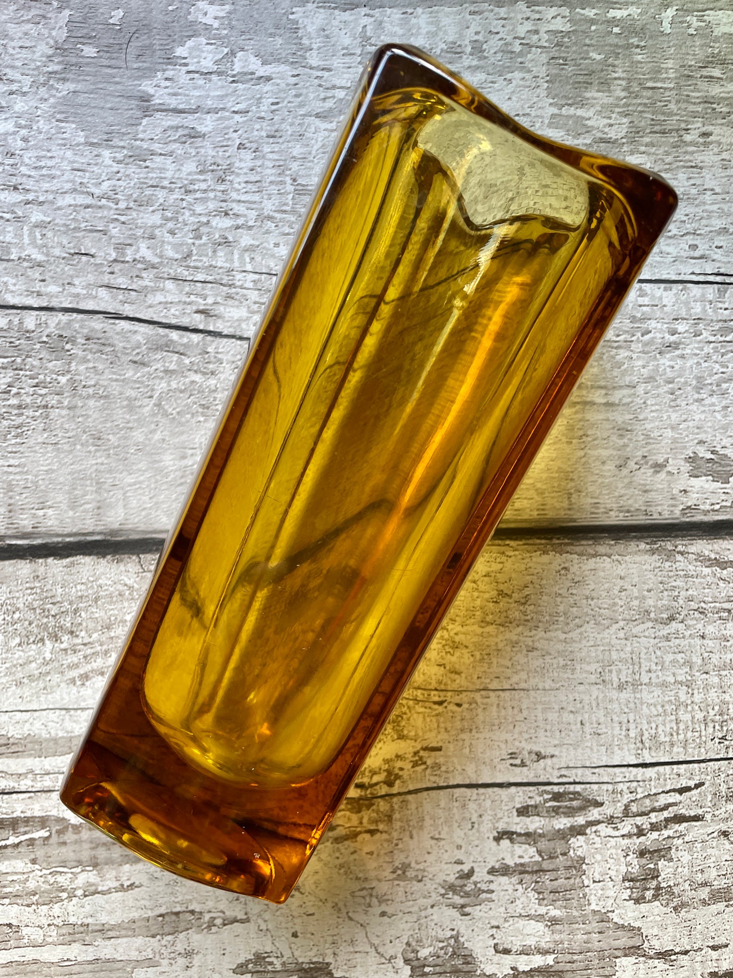 Vintage Amber Glass Vase