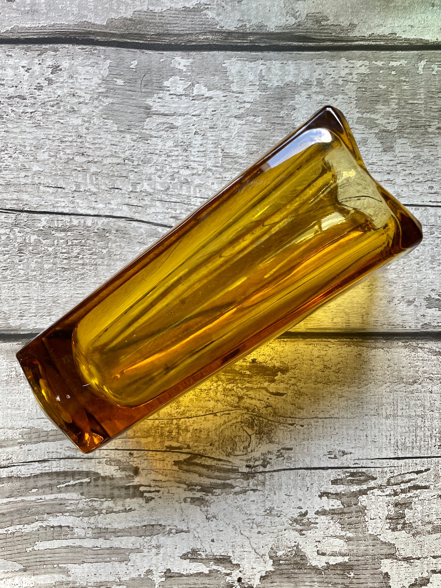 Vintage Amber Glass Vase