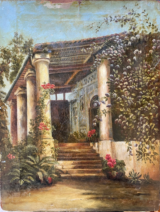 Vintage Villa Oil Painting