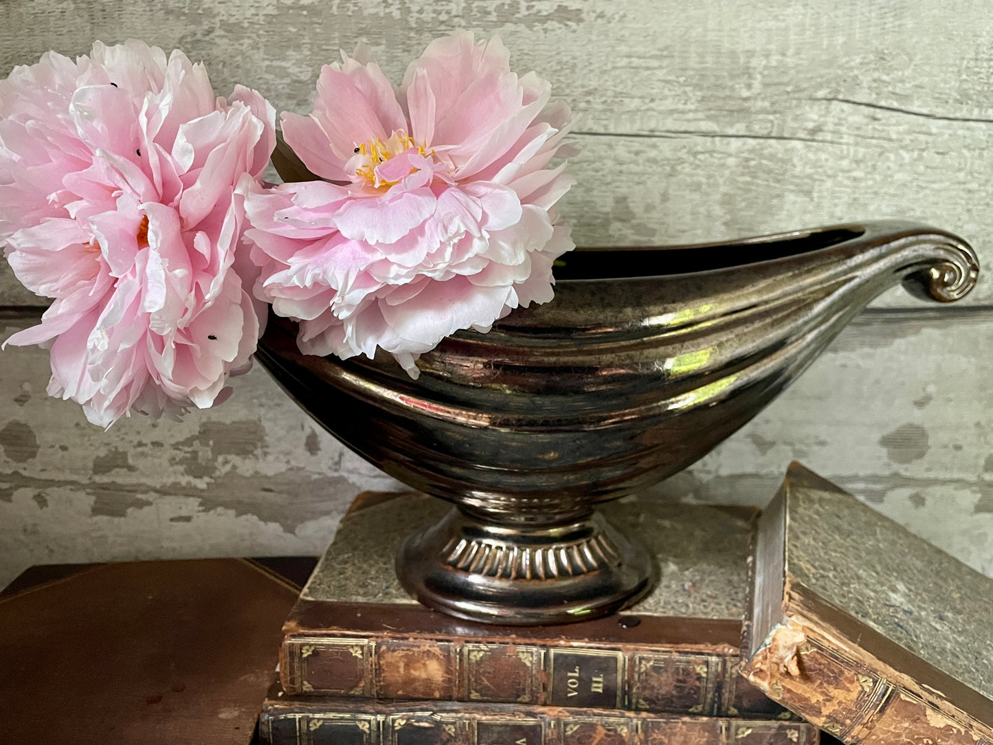Dartmouth Pottery Mid Century Bronze Lustre Mantle Vase
