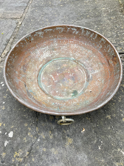 Copper Bowl with Ring Handles
