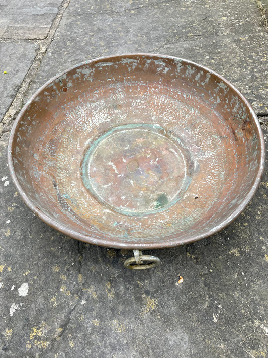 Copper Bowl with Ring Handles